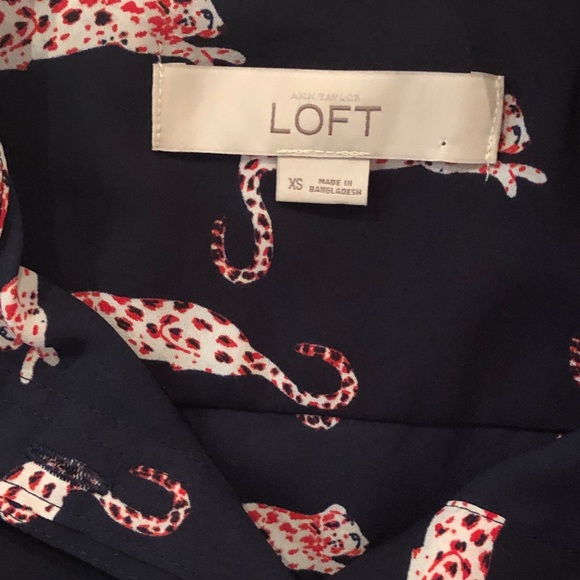 LOFT | Leopard Print Button Down Blouse Top - Picture 5 of 6